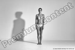 Nude Gymnastic poses Woman White Moving poses Slim long brown Dynamic poses Pinup